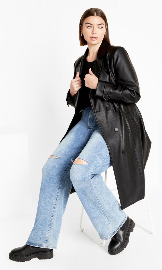 Phylis Trench Coat - black, BLACK, alternate image number null