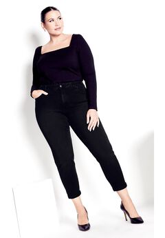 Plus Size High Waisted Black Jeans