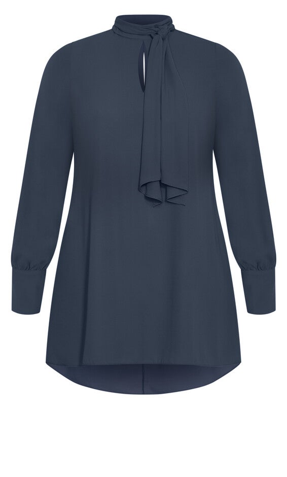 Neck Tie Tunic - navy, NAVY, alternate image number null