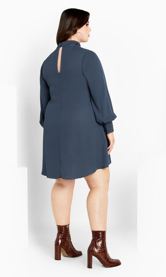 Neck Tie Tunic - navy, NAVY, alternate image number null