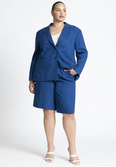 Belted Linen Bermuda Short