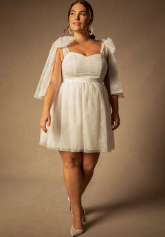 Bridal by ELOQUII Tie Shoulder Dress
