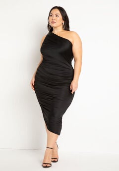 Ruched One Shoulder Dress