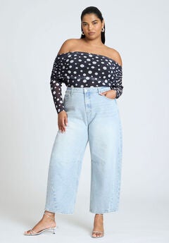 Plus Size Solid Casual Jeans