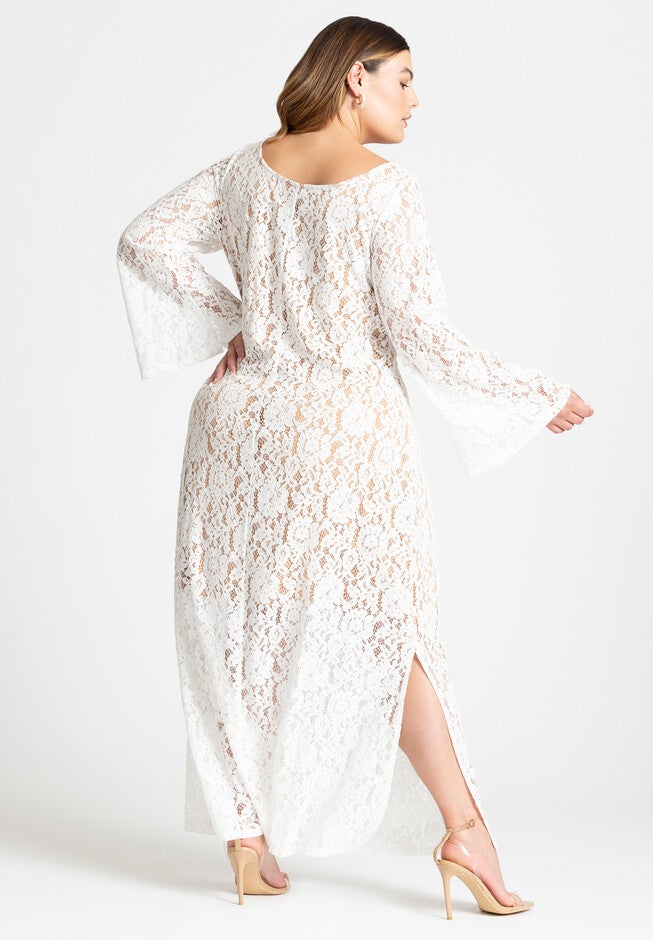 Lace Keyhole Maxi Dress, BRIGHT WHITE, on-hover image number null