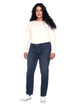 Plus Size Mid Rise Slim Fit Jeans