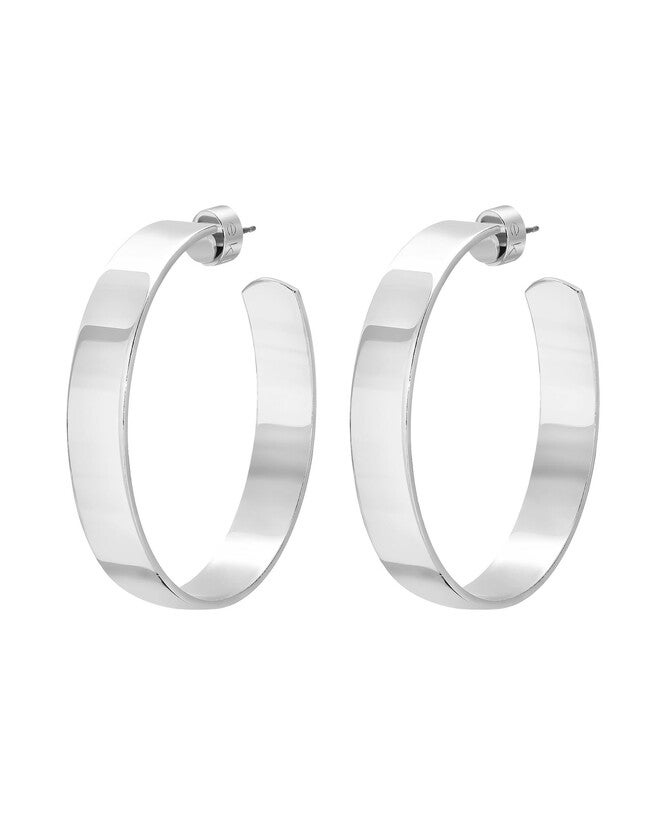 1.5 inches Skylar Hoops Silver, Silver / Silver, hi-res image number null