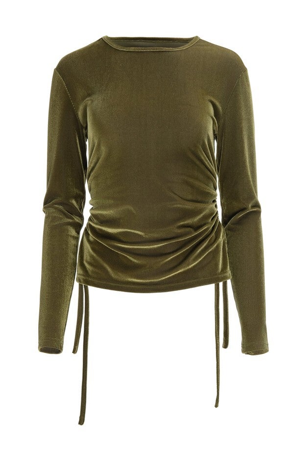 Velvet Ruched Top, , alternate image number null