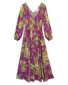 Plus Size Maxi Floral Dress With Sleeves