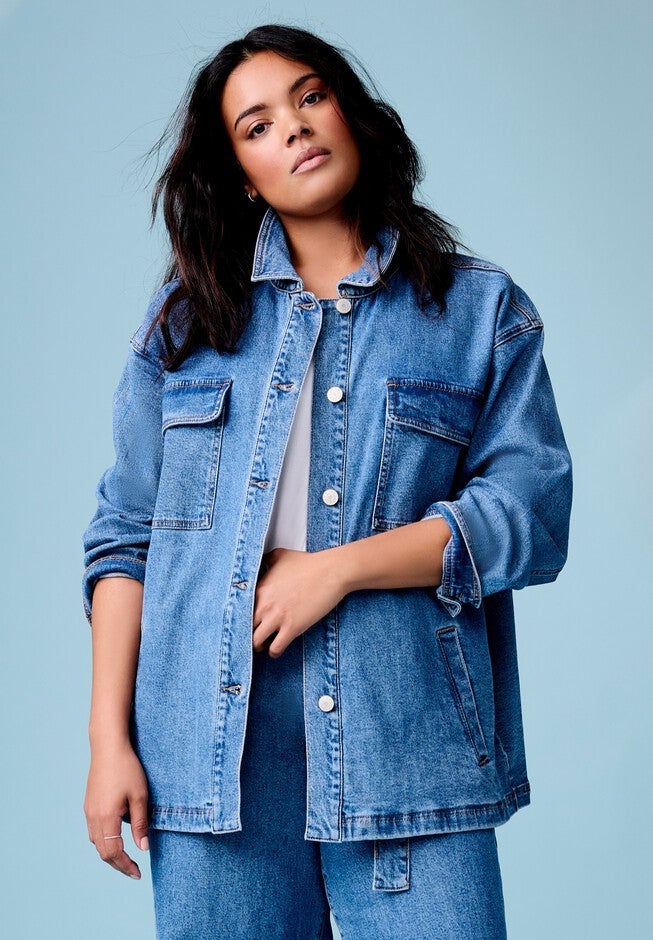Denim Utility Jacket, VINTAGE MEDIUM WASH, hi-res image number null